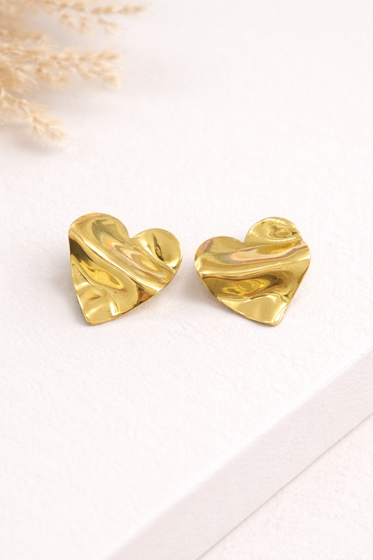 Σκουλαρίκια Καρδιά Gold Minimal
