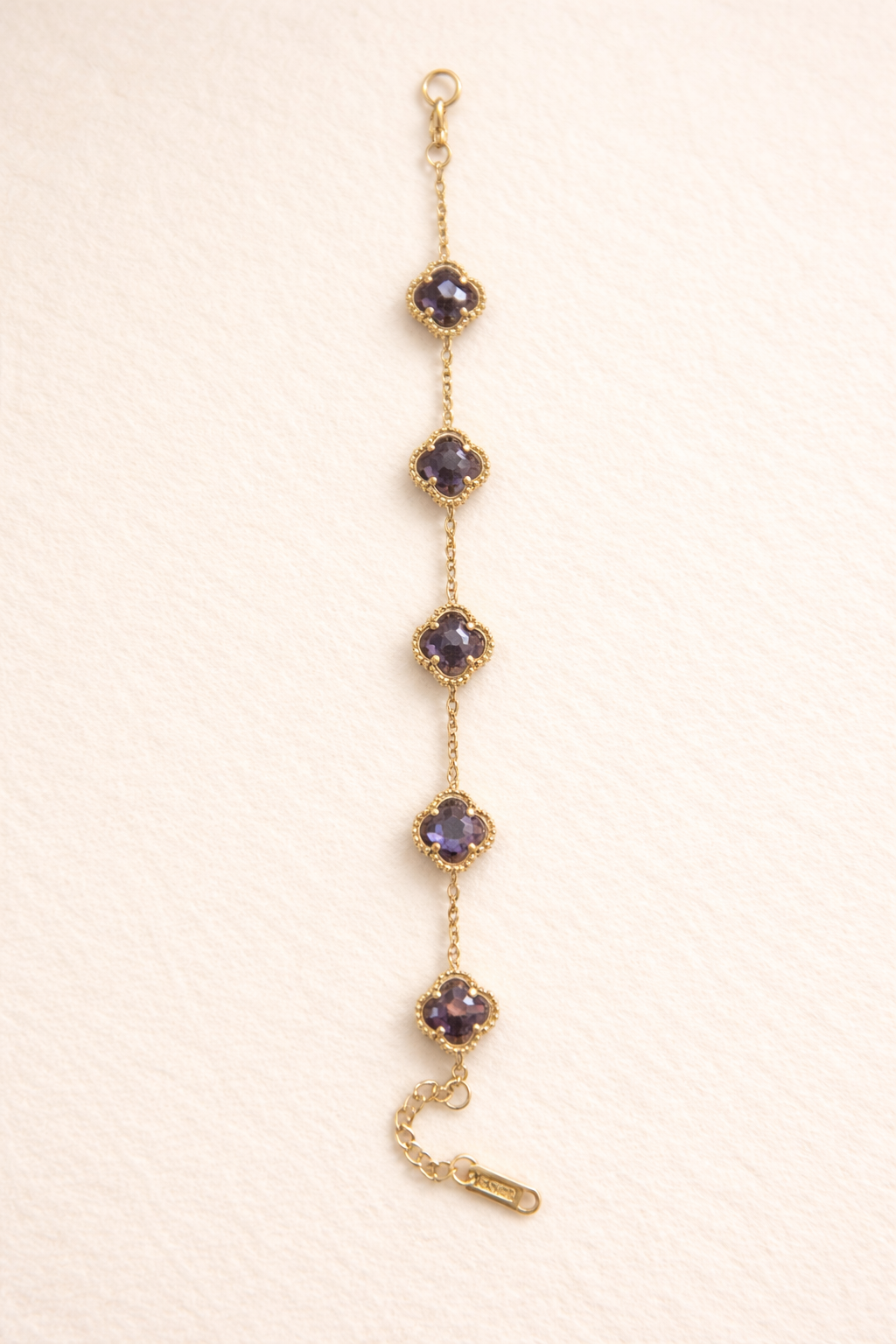 Βραχιόλι Clover Style Gold με Πέτρες
