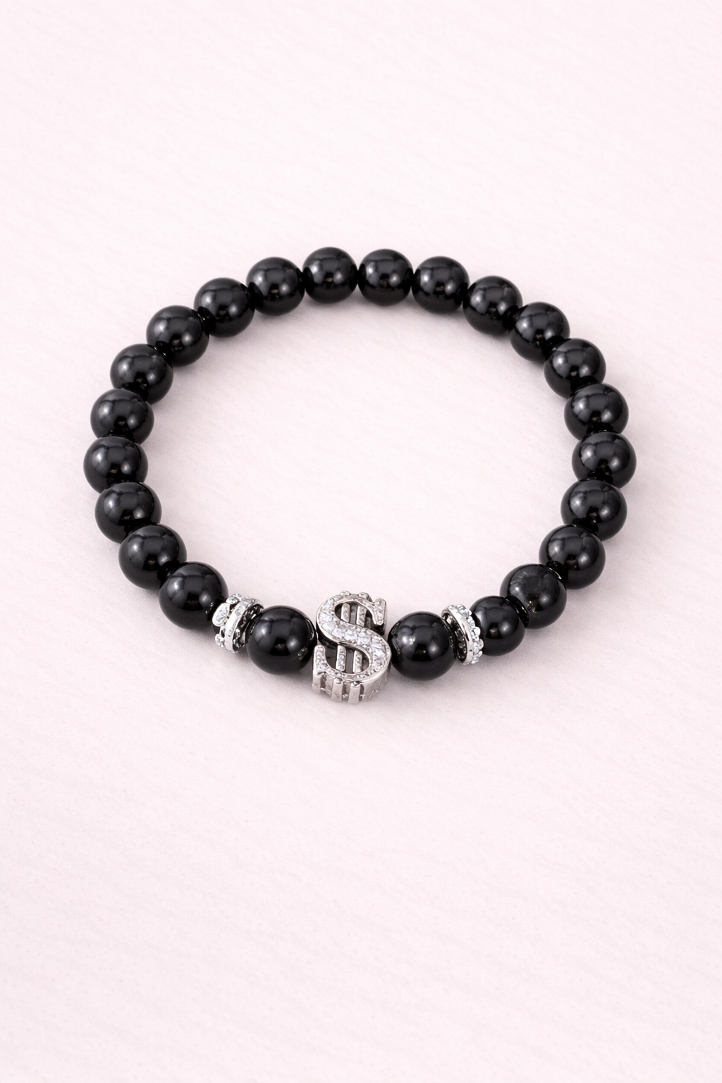 Ανδρικό Βραχιόλι Black Beads Dollar
