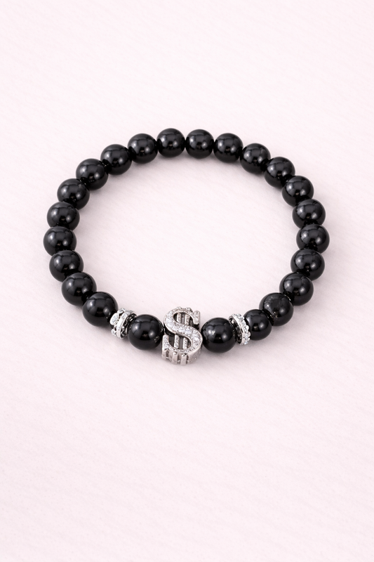 Ανδρικό Βραχιόλι Black Beads Dollar